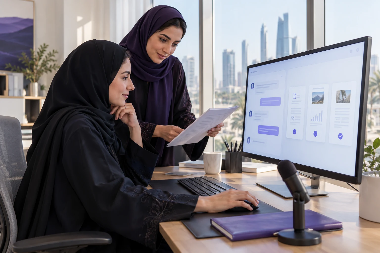 Using an AI assistant to organize workplace tasks