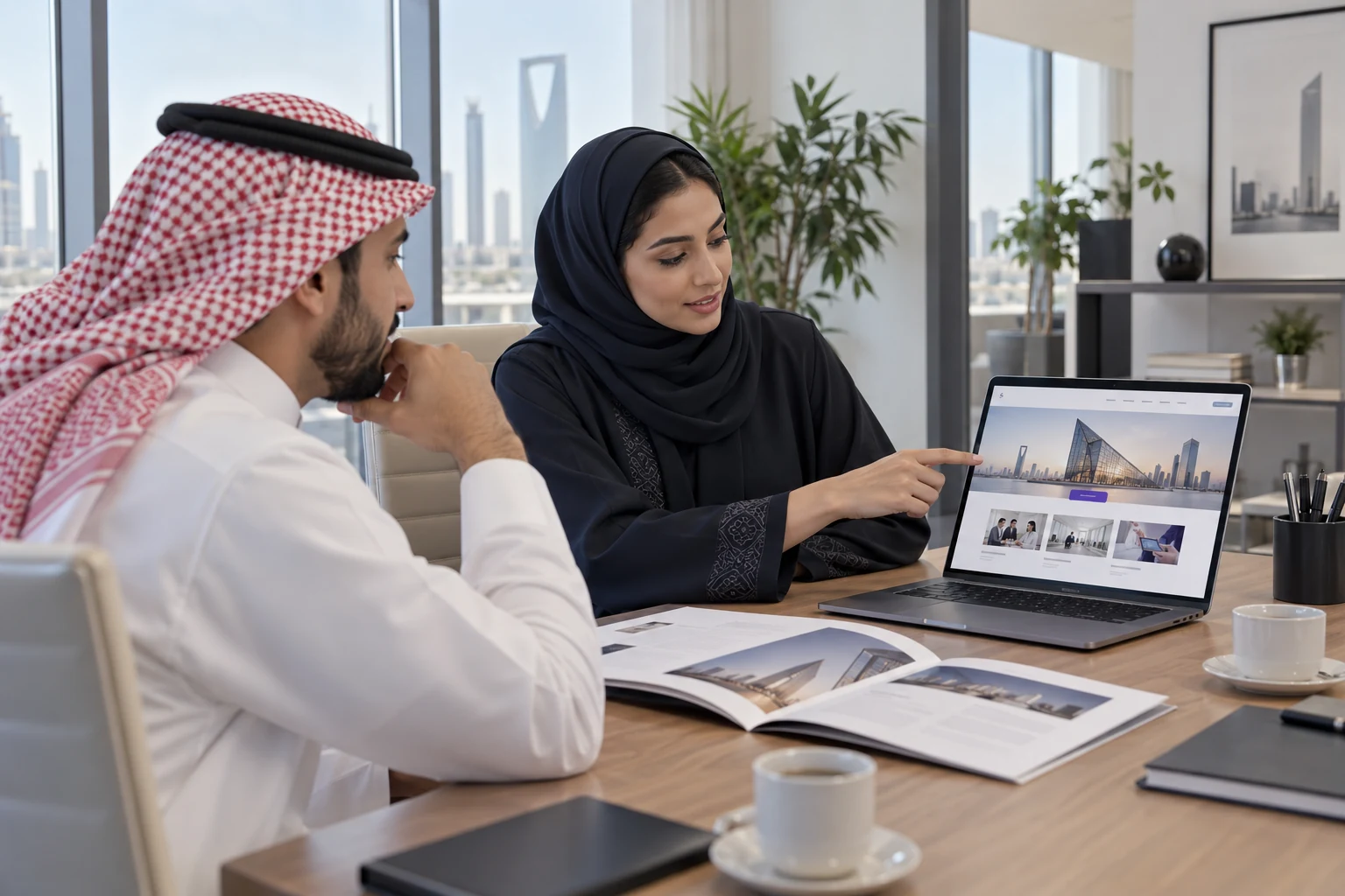 Reviewing a corporate website presenting company services