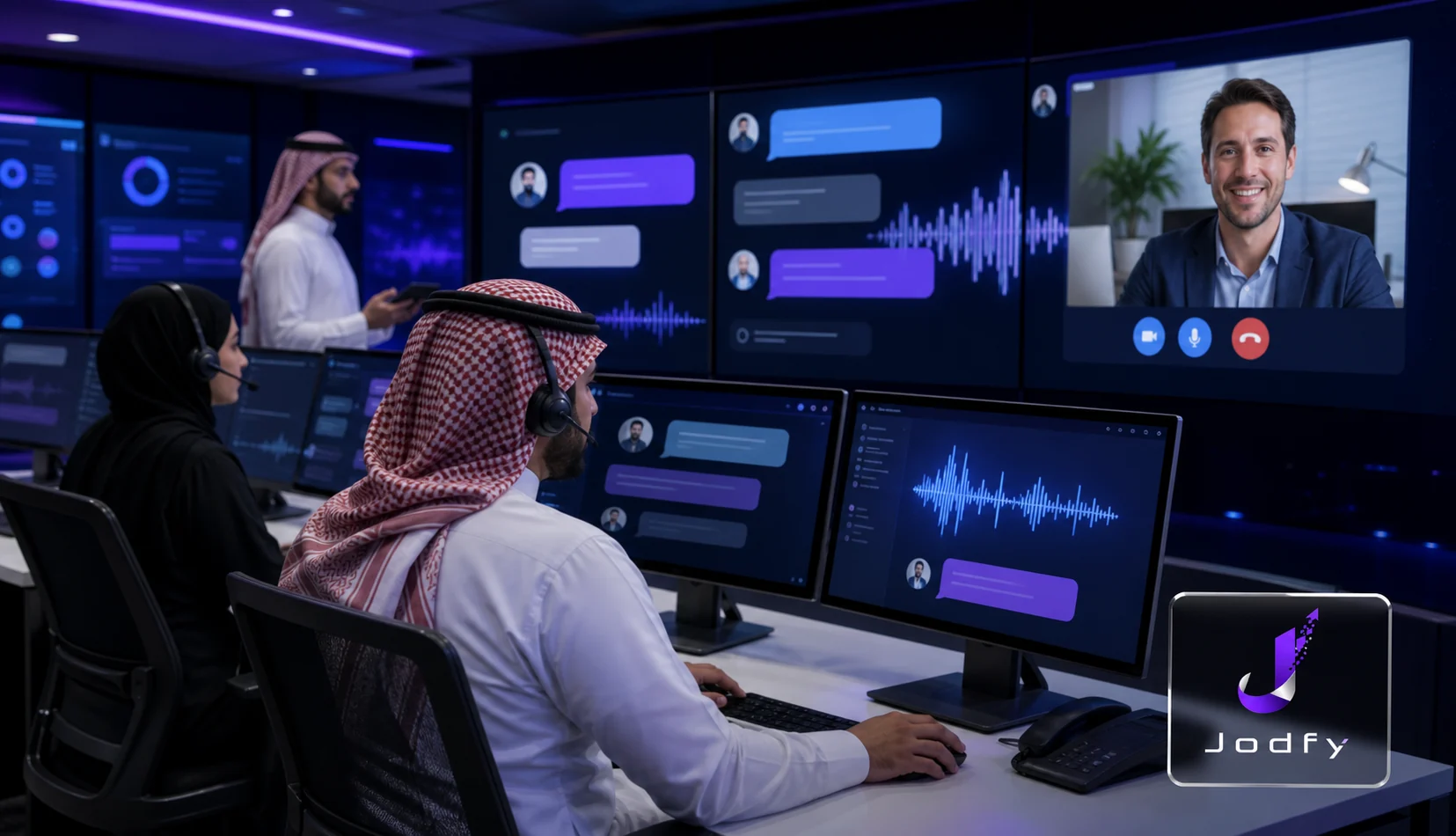 مركز محادثات وشات بوت ذكي للشركات من جودفاي